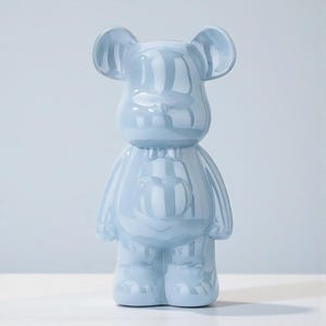 Dekorative handgetöpferte Keramik Teddybär Statue.