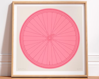 Fietsposter, fietskunst aan de muur, muurdecoratie voor fietsfan, humoristisch cadeau-idee voor fietser, leuk cadeau voor fietsende vader
