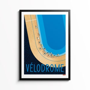 Cycling Velodrome Racing Art Print, Indoor Cycle Event Poster, Track Cycling Print, Bicycle Race Poster, Gift Idea for Cyclist