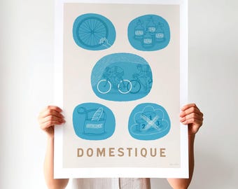 Fietsterminologie Art Print, illustratieve fietskunst aan de muur, typografische fietsposter, cadeau voor fietsfan, cadeau voor wielrenner