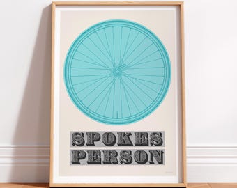 Cycling Print, Retro Art for Cyclists, Cycling Poster, Cycling Lifestyle Decor, Typographical Cycling Print, Birthday Gift Idea for Cyclist