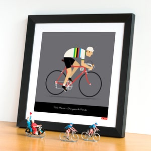 PERSONALISED Cyclist Poster, Rainbow Jersey Cycling Art Print, Customised Cycling Gifts for Cyclists