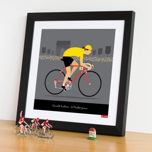 Radsport Frau Art Print, Radsportlerin Gelb Jersey Poster, Geschenk für Sie