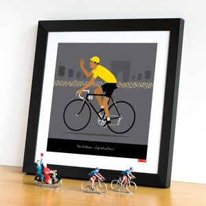 Personalised Cyclist Art, Customised Yellow Jersey Print, Gift Idea for Cycling Fan