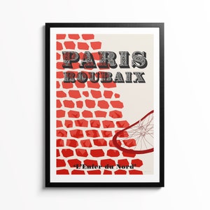 Cycling Poster, Paris-Roubaix Print, Monuments Cycling Art