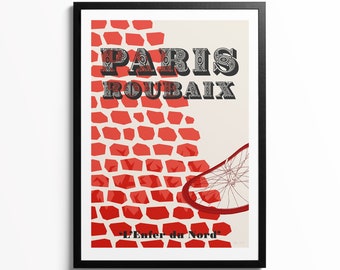 Cycling Poster, Paris-roubaix Print, Monuments Cycling Art, Gift for