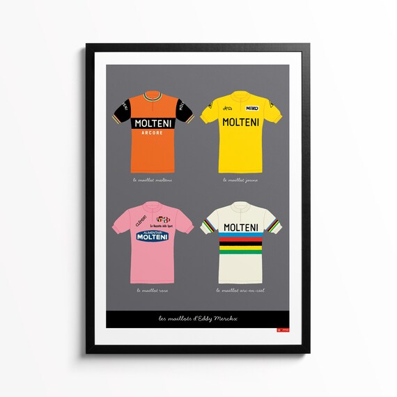 Cartel de Eddy Merckx camisetas retro vintage clasicas impresion de arte ciclista regalo para ciclista Etsy Mexico