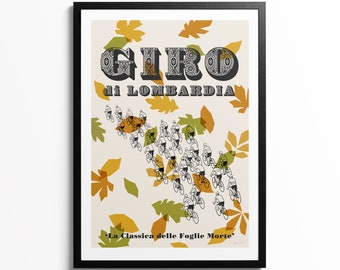 Cycling Monuments Poster, Cycling Decor Wall Art, Tour of Lombardy Print, Present for Cycling Fan