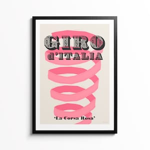 Grand Tour Cycling Poster, Giro Cycling Art Print, Gift For Cycling Fan, Gift for Cyclist