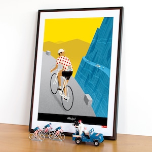 Personalised Cycling Art Print, Gift Idea for Cyclists, Custom Cycling Poster, Cycling Club Prize, Gift for Him