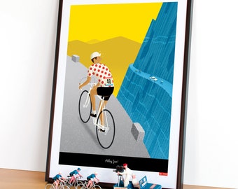 Personalised Cycling Art Print, Gift Idea for Cyclists, Custom Cycling Poster, Cycling Club Prize, Gift for Him