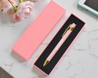 Personalised Pink Stylus Pen with Gold Trim: Stylus for tablets, smartphones, touch screens.