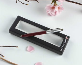 Engraved Burgundy Ballpoint Pen with Gift Box - Personalised Writing Gift