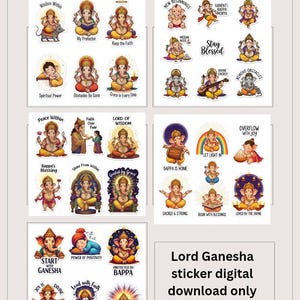 Lord Ganesha Stickers: Hindu God Printable Stickers for Journaling (PDF Download