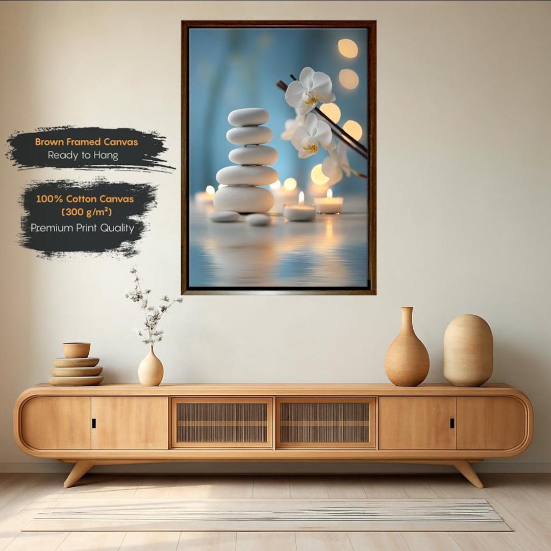 Zen Garden Canvas Print, Calming Nature Wall Art, Meditation Room Decor ...