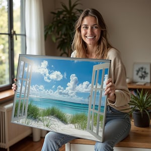 Window to Paradise – Coastal Beach View Canvas Art