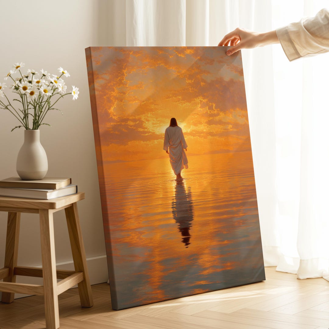 Canvas Print Jesus Walking on Water – Christian Wall Art, Bible ...