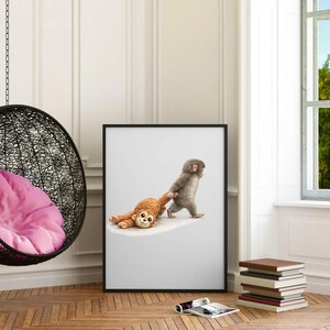Punch Monkey Wall Art Canvas, Modern Animal Home Decor image 17