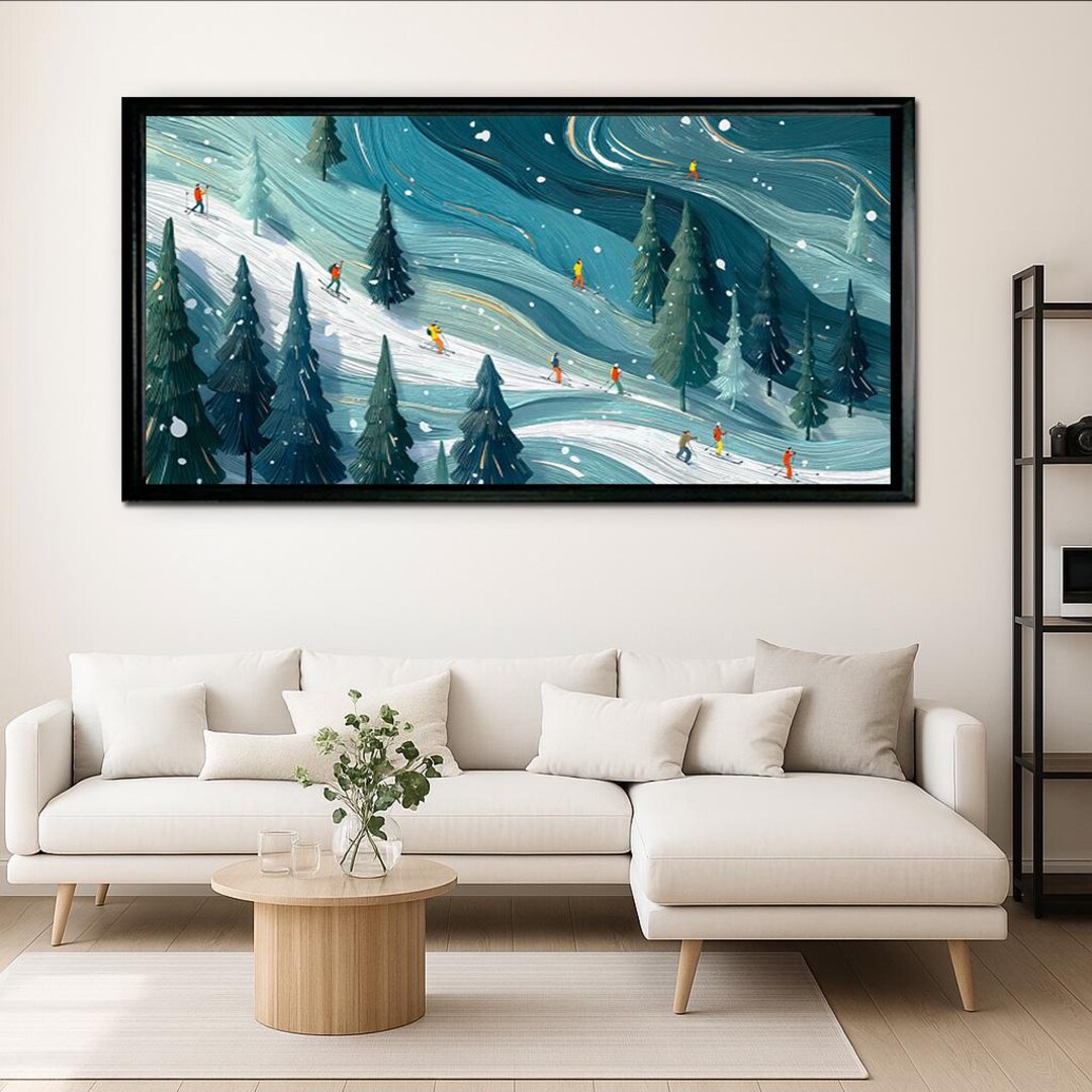 Winter Ski Resort Canvas Print: Snowy Mountain Landscape Wall Art - Etsy