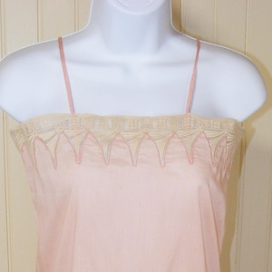 19Teens Chemise Step-In Pink Lawn Cotton handmade Lace Trim Vintage Lingerie Slip XS