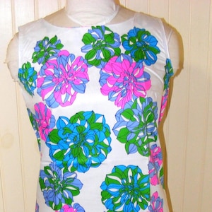 60s Cotton Shift Dress Deadstock in Orig Bag Floral Summer Print M 38x38x40
