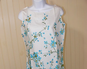 60s Cotton Shift Dress Deadstock in Orig Bag Floral Summer Print S 36x35x38