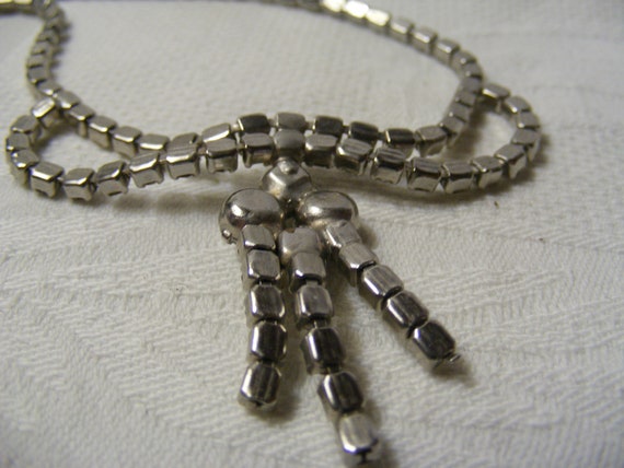 1950s Vintage Rhinestone Necklace Crystal Pendant… - image 7