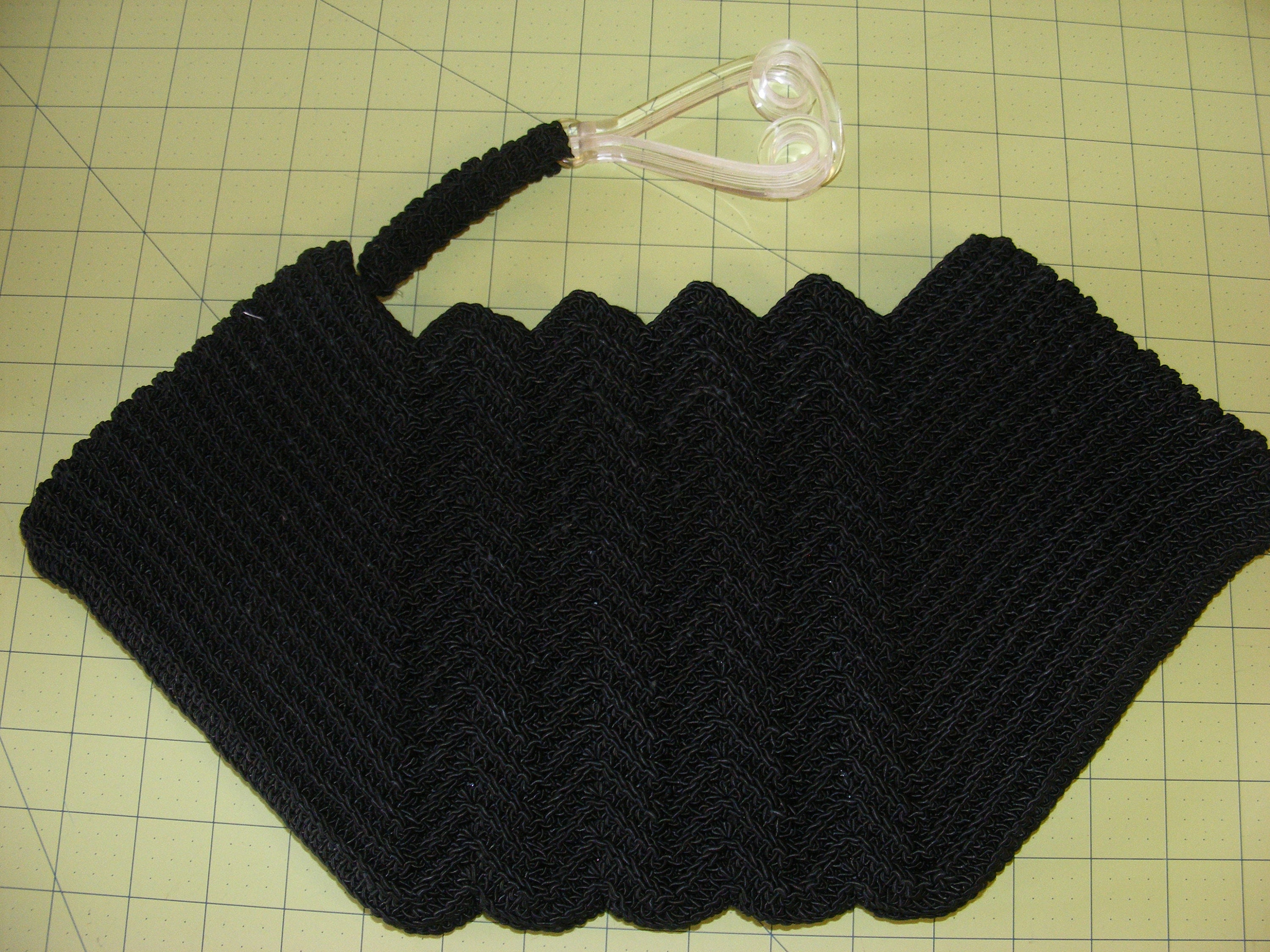 Buy 30s Handbag Gimp Crochet Clutch Bag Lg Lucite Decorative Pull Black  Heavy 16x8 Online in India 