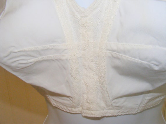 1950s Bullet Bra 32B Elees Foundations White Cott… - image 4