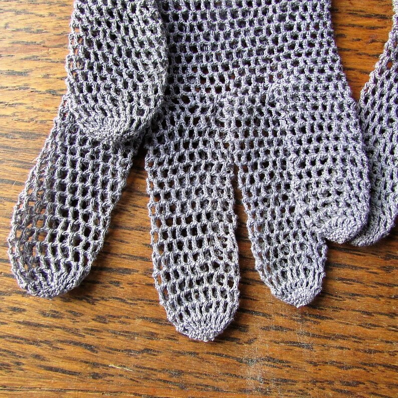 Edwardian Gloves Blue Crochet Lace Rosettes Vintage Gloves Etsy