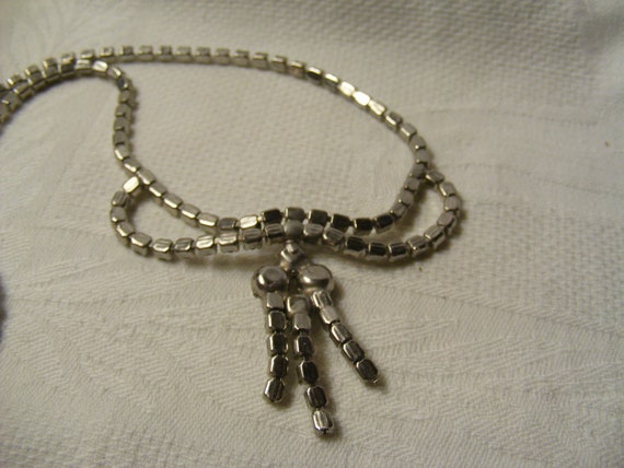 1950s Vintage Rhinestone Necklace Crystal Pendant… - image 6