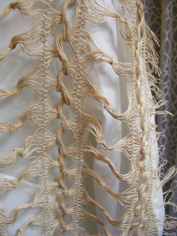 Victorian Shawl Hand Knotted Lace Scarf Shawl Wra… - image 6