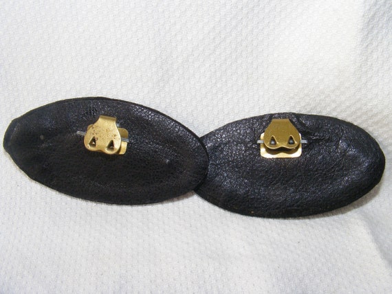 1950S Shoe Clips Black Suede Ovals Rhinestones an… - image 6