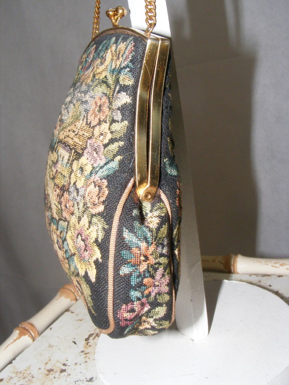 1930S Tapestry Bag Handbag Purse Charlet Paris Ne… - image 3