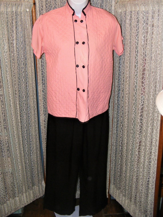 40S Pajamas Pink Black Miss Hollywood Original 32 