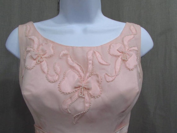 1960s Gown Pink Formal Dress Vintage Debutante Vi… - image 2