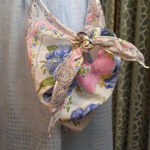 40s Apron Blue Dimity Handmade Vintage Kitchen Handkerchief Pockets image 7