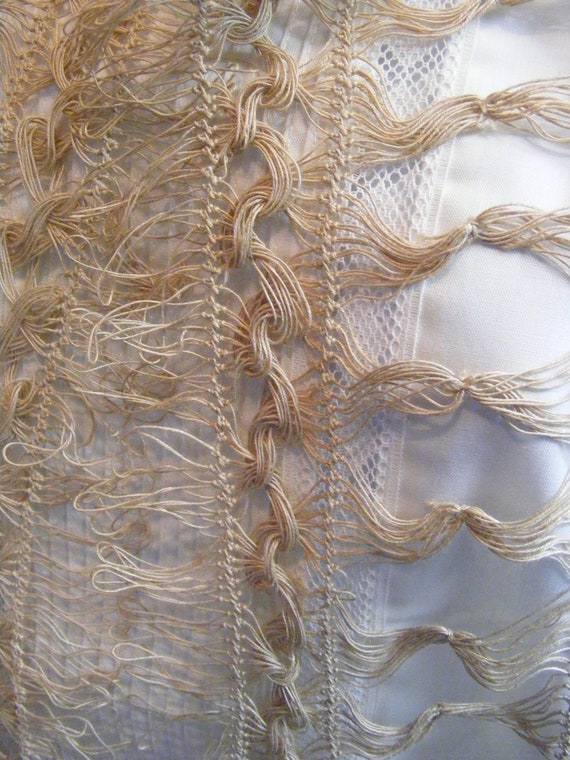 Victorian Shawl Hand Knotted Lace Scarf Shawl Wra… - image 7