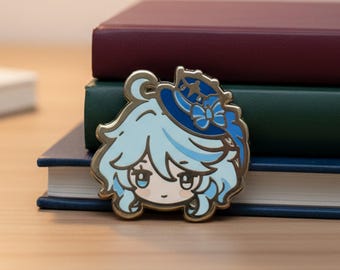 Genshin Impact Furina Enamel Pin:Zinc Alloy Metal Badge | Ita Bags Clothes And Holiday Gifts