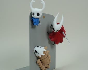Silksong-koelkastmagneet: 3D-geprint hol ridderfiguur