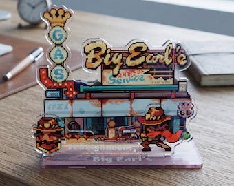 Overwatch Route 66 Cole Cassidy Acrylic Standee | Pixel Art Gaming Decor | Gaming Fan Gift