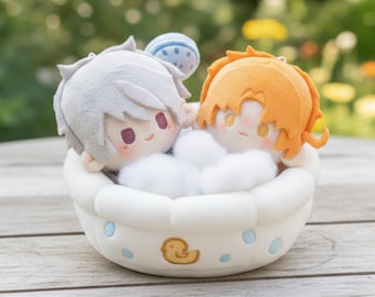 Kawaii Dollhouse Accessories - 12cm/16.5cm Mini Bathtub for 4" Cotton Dolls & Chibis