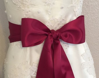 Silver Double Faced Satin Ribbon Sash Bridal Wedding Bridesmaid Brand New