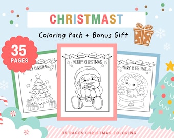 Kerstkleurplaten voor kinderen, shirtafdrukken (pdf-download)