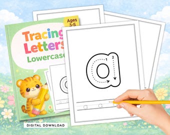 Voorschoolse alfabetisering kleine letters a–z | Werkblad ABC-handschrift | Digitale pdf-download voor kleuterschool