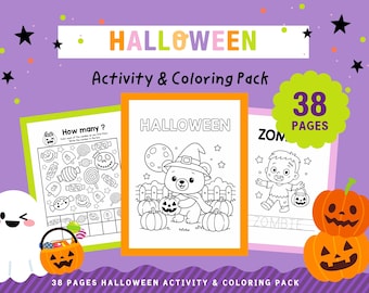 Halloween-activiteiten- en kleurpakket, werkblad voor kleuterschool Halloween