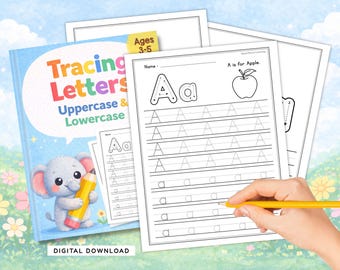 Alfabet voor kleuters met hoofdletters en kleine letters ABC | Werkblad handschrift | Pre K-kleuterschool