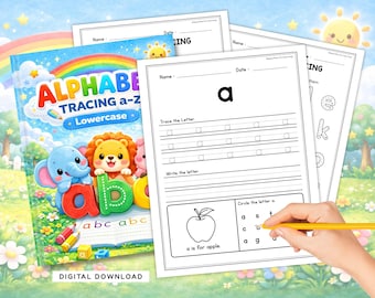 Werkblad activiteiten alfabet in kleine letters abc overtrekken