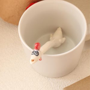 Handmade Ceramic Chicken Straw, Funny Pottery Straw, Unique Drinkware, Quirky Gift