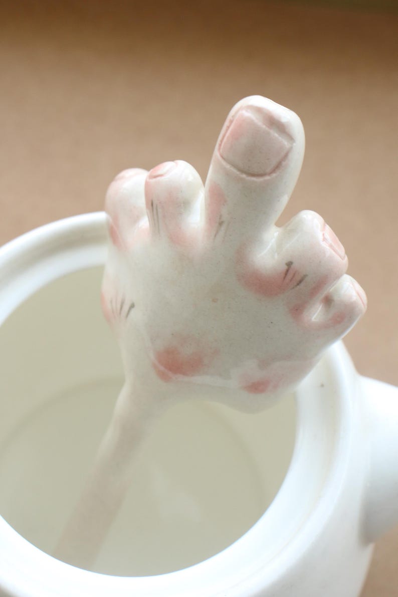 Handmade Ceramic Hand-Shaped Straw, Funny Drinkware, Unique Straw, Quirky Gift for Friends image 9